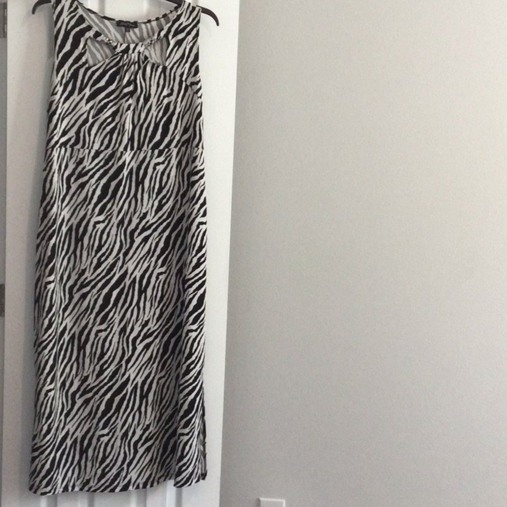 Black and White animal print long dress